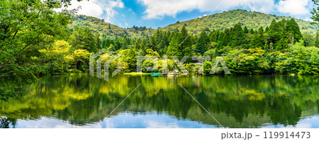 新緑の白雲の池 パノラマ【長崎県雲仙市】 新緑の白雲の池 パノラマ【長崎県雲仙市】 119914473