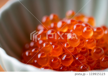 いくらの醬油漬けのクローズアップ いくらの醬油漬けのクローズアップ 119915123