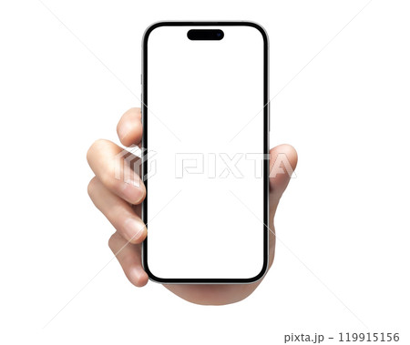 スマートフォンを持つ手 119915156