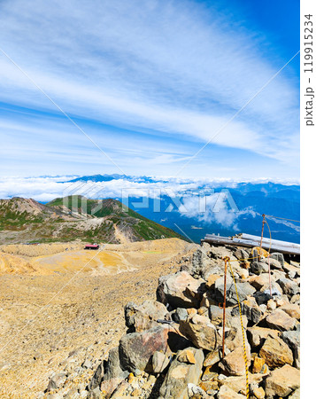 秋の御嶽山登山:剣ヶ峰から二ノ池方面の眺め 秋の御嶽山登山:剣ヶ峰から二ノ池方面の眺め 119915234