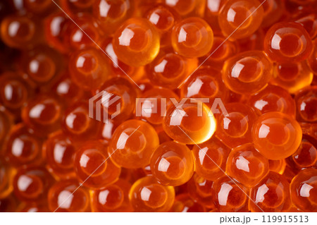 いくらの醬油漬けのクローズアップ背景 119915513