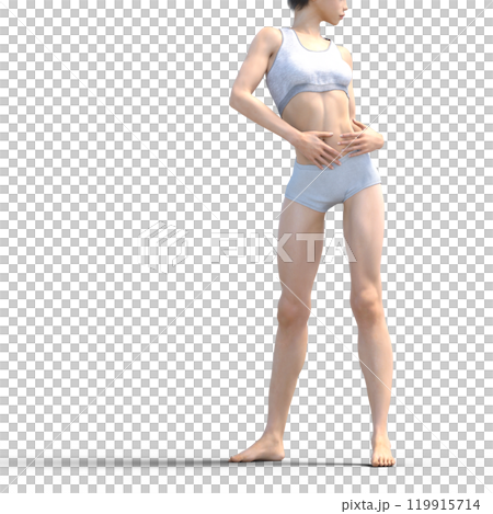 ポーズする白い水着の女性 CG 3DCG ポーズする白い水着の女性 CG 3DCG 119915714