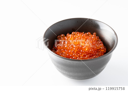 茶碗に盛ったいくらの醬油漬け 茶碗に盛ったいくらの醬油漬け 119915758