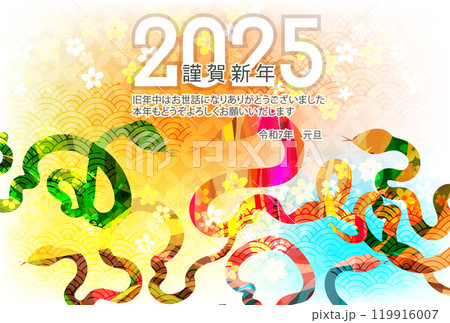 巳 年賀状 干支 背景 巳 年賀状 干支 背景 119916007