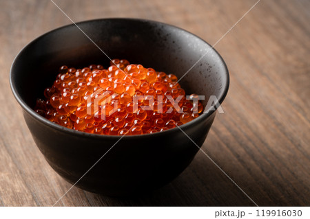 茶碗に盛ったいくらの醬油漬け 茶碗に盛ったいくらの醬油漬け 119916030