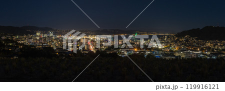 ニュージーランド ウェリントンのプリンス・オブ・ウェールズ公園からの見える市街地の夜景 ニュージーランド ウェリントンのプリンス・オブ・ウェールズ公園からの見える市街地の夜景 119916121