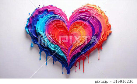 さまざまな感情がチョコレートのように溶けるイメージ　生成AI画像 119916230