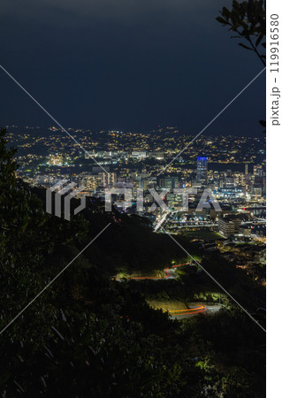 ニュージーランド ウェリントンのマウント・ビクトリアからの見える港の夜景 ニュージーランド ウェリントンのマウント・ビクトリアからの見える港の夜景 119916580