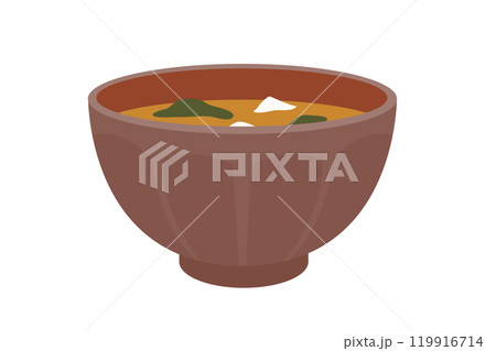 美味しそうな味噌汁のベクターイラスト 119916714