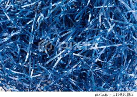 Confetti gift box filler in the box on white background Confetti gift box filler in the box on white background 119916862