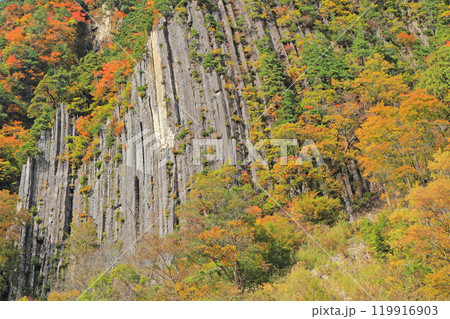 秋山郷 錦秋の布岩 秋山郷 錦秋の布岩 119916903