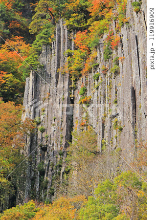 秋山郷 錦秋の布岩 秋山郷 錦秋の布岩 119916909