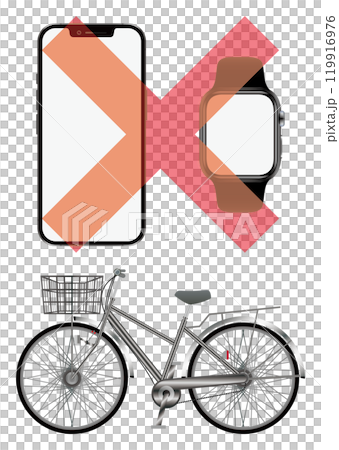 Smartphone and bicycle Smartphone and bicycle 119916976