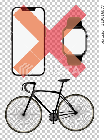 自転車とスマートフォン 119916977