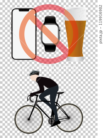 スマートフォンと自転車・お酒 119916982