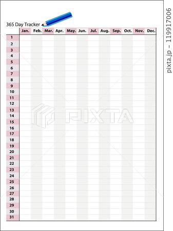 年間のチェックリストカレンダー、トラッカー 119917006