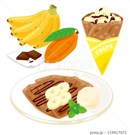 チョコバナナクレープセット 119917071