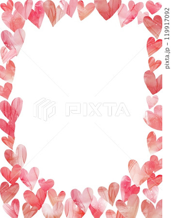 かわいい赤いハートで作ったポップな縦長フレーム。バレンタインデーや記念日向けに。 かわいい赤いハートで作ったポップな縦長フレーム。バレンタインデーや記念日向けに。 119917092