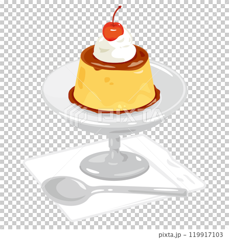 皿に盛られた喫茶店のプリン 皿に盛られた喫茶店のプリン 119917103