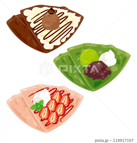 カラフルな生地のクレープセット 119917107