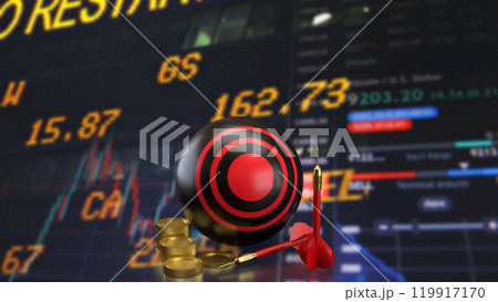 The red dart and target for Business concept 3d rendering. The red dart and target for Business concept 3d rendering. 119917170