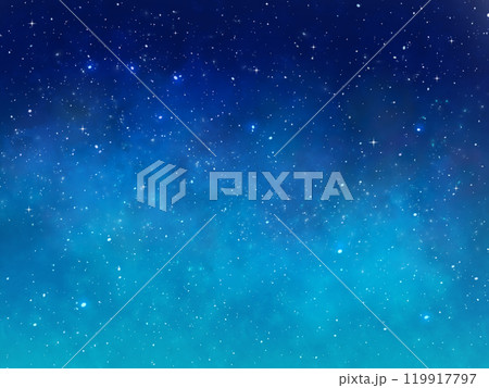 キラキラと輝く星空　ブルー 119917797