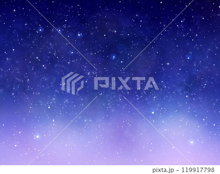キラキラと輝く星空　紫色 119917798