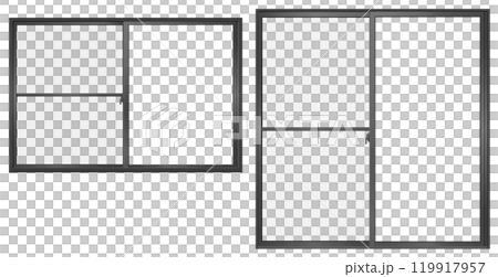 ブラックの引き違い窓 網戸 2種類セット ブラックの引き違い窓 網戸 2種類セット 119917957
