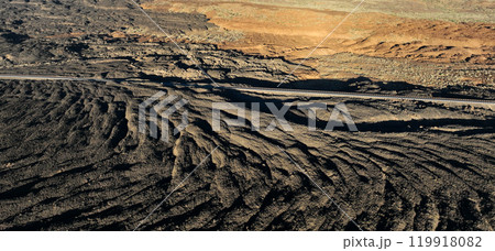 Lava formations, Teide volcano at sunset on the Tenerife island. Lava formations, Teide volcano at sunset on the Tenerife island. 119918082