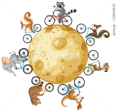 Animals Cycling Around the Moon 119918539