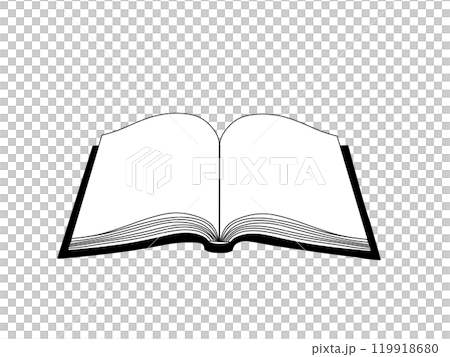 Open book illustration 119918680