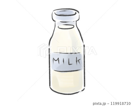 瓶に入った牛乳のイラスト 119918710