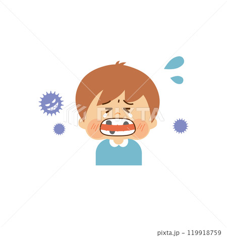 虫歯の子供　かわいいイラスト素材 119918759