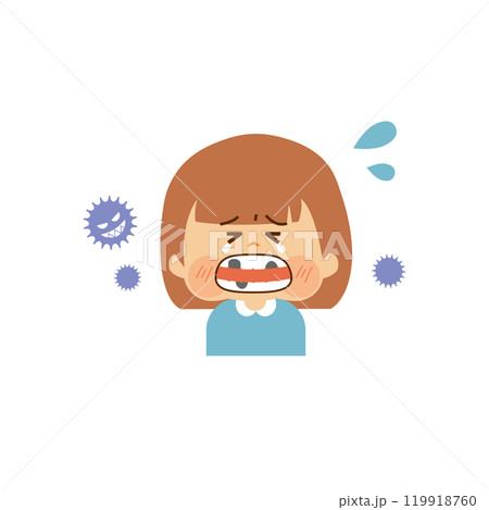 虫歯の子供 かわいいイラスト素材 虫歯の子供 かわいいイラスト素材 119918760
