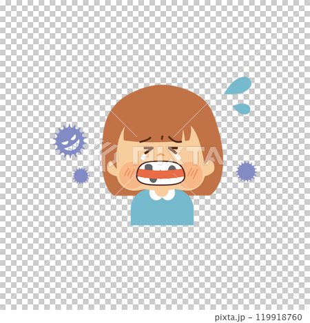 虫歯の子供 かわいいイラスト素材 虫歯の子供 かわいいイラスト素材 119918760