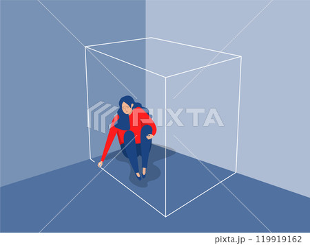 Square symbolizing comfort zone,Woman draws comfort zone around herself to get rid of unwanted contacts and protect peace of mind. Lonely,xperiences mental anguish due to fear Square symbolizing comfort zone,Woman draws comfort zone around herself to get rid of unwanted contacts and protect peace of mind. Lonely,xperiences mental anguish due to fear 119919162