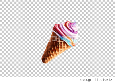 ice cream cone isolated on the middle on isolate transparency background, PNG ice cream cone isolated on the middle on isolate transparency background, PNG 119919612