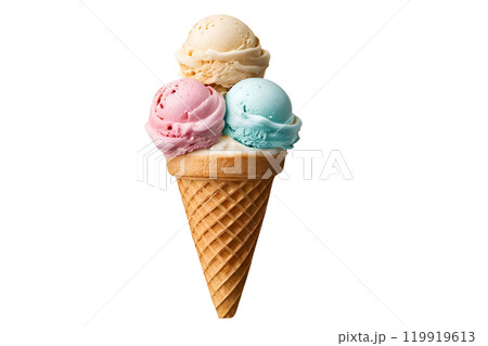 ice cream cone isolated on the middle on isolate transparency background, PNG  119919613