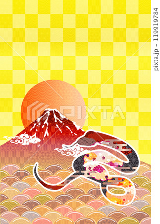 巳　年賀状　干支　背景	 119919784