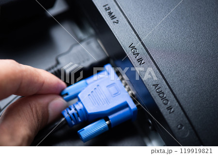 Blue VGA connector 119919821