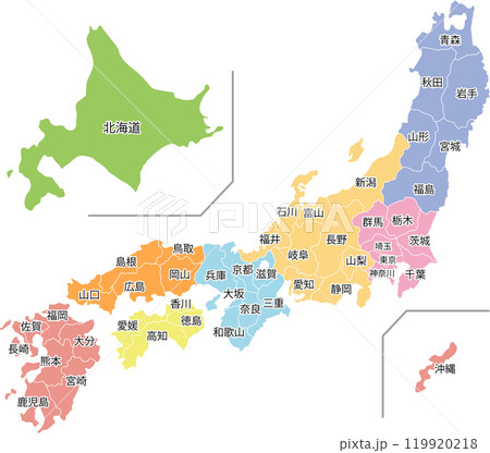 日本地図　県名入り 119920218