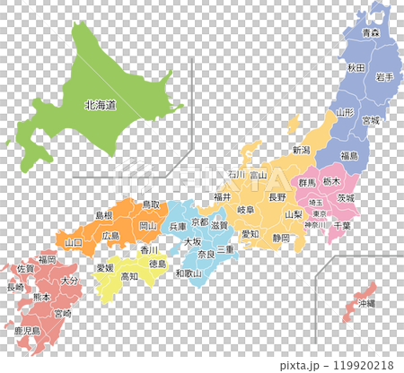 Map of Japan with prefecture names Map of Japan with prefecture names 119920218