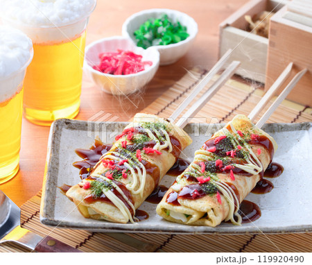 人気の屋台グルメ はしまきお好み焼き 119920490