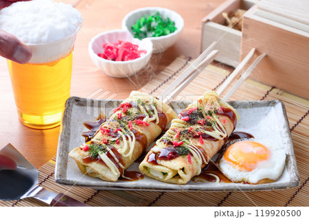 人気の屋台グルメ はしまきお好み焼き 119920500