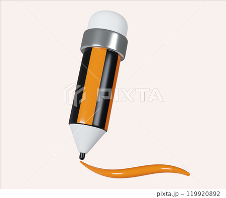 Modern Orange and Black Digital Stylus Design 3D Render 119920892