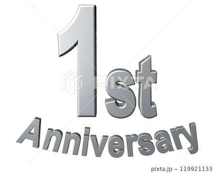 3DCG文字「1st Anniversary/1周年」シルバー,銀 3DCG文字「1st Anniversary/1周年」シルバー,銀 119921133