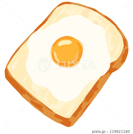 目玉焼きトーストのイラスト ベクター素材 目玉焼きトーストのイラスト ベクター素材 119921180