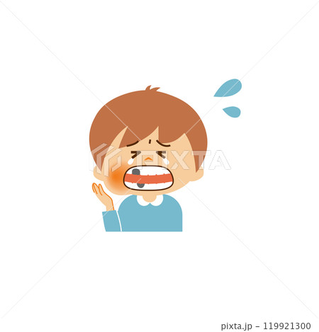 虫歯の子供　かわいいイラスト素材 119921300