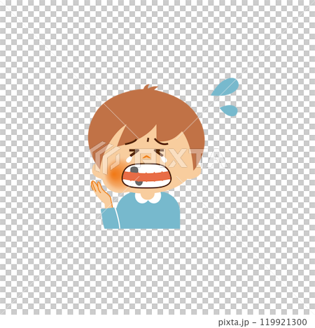 虫歯の子供　かわいいイラスト素材 119921300