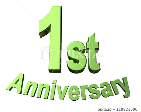 3DCG文字「1st Anniversary/1周年」グリーン,緑 3DCG文字「1st Anniversary/1周年」グリーン,緑 119921600